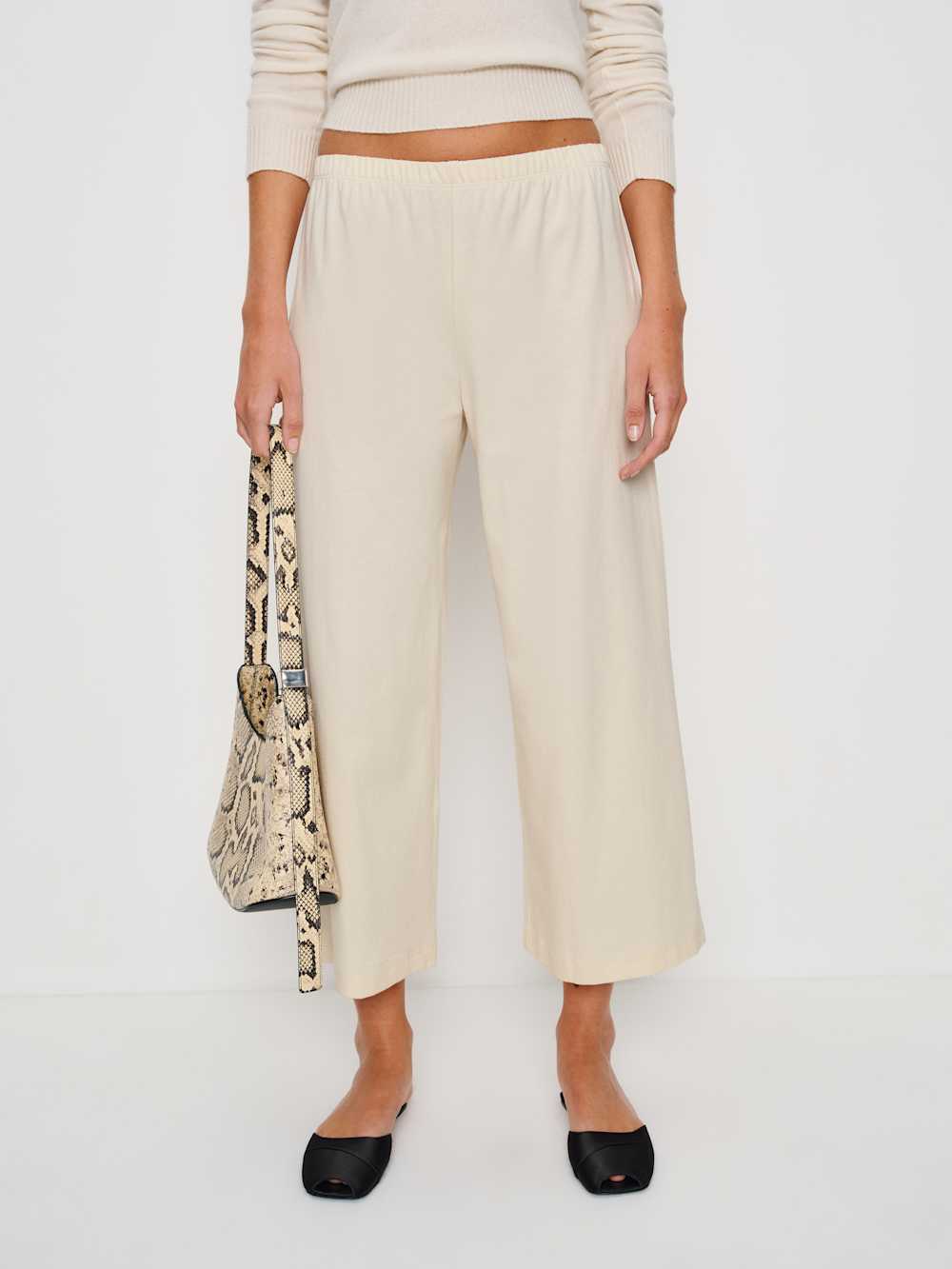 Ruby Cropped Knit Pant - Almond