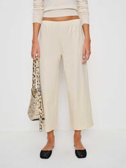 Ruby Cropped Knit Pant - Almond