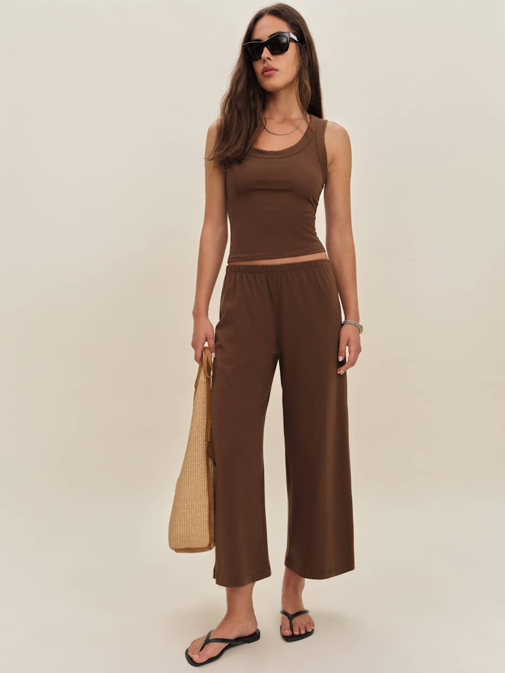 Ruby Cropped Knit Pant - Chocolate Cake