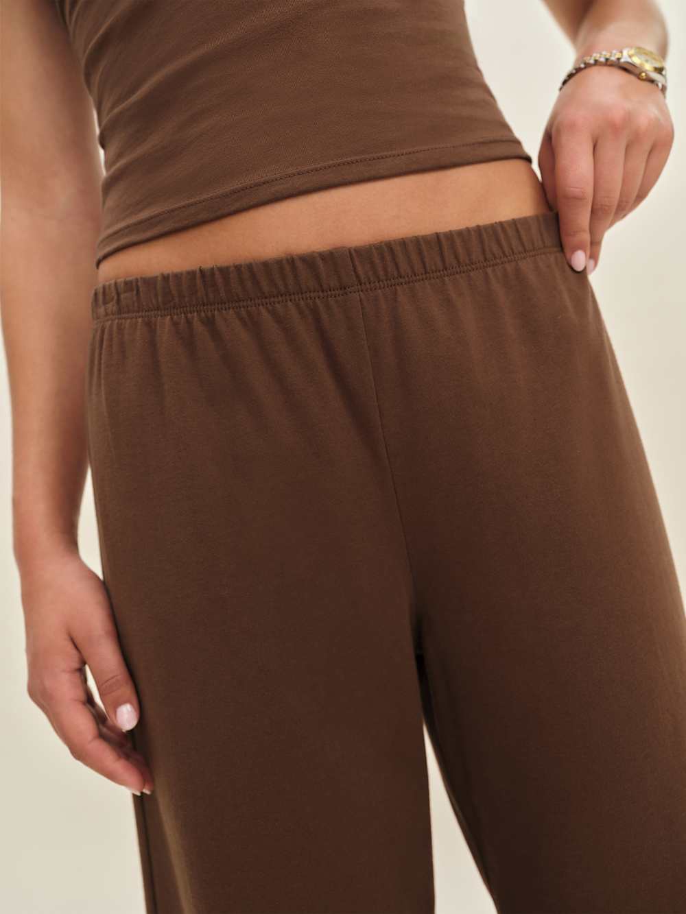 Ruby Cropped Knit Pant - Chocolate Cake