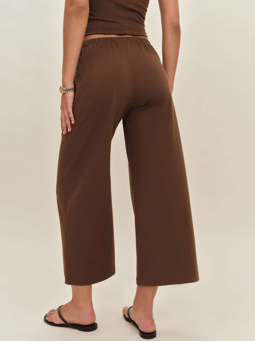 Ruby Cropped Knit Pant - Chocolate Cake