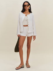 Lucia Linen Jacket - White