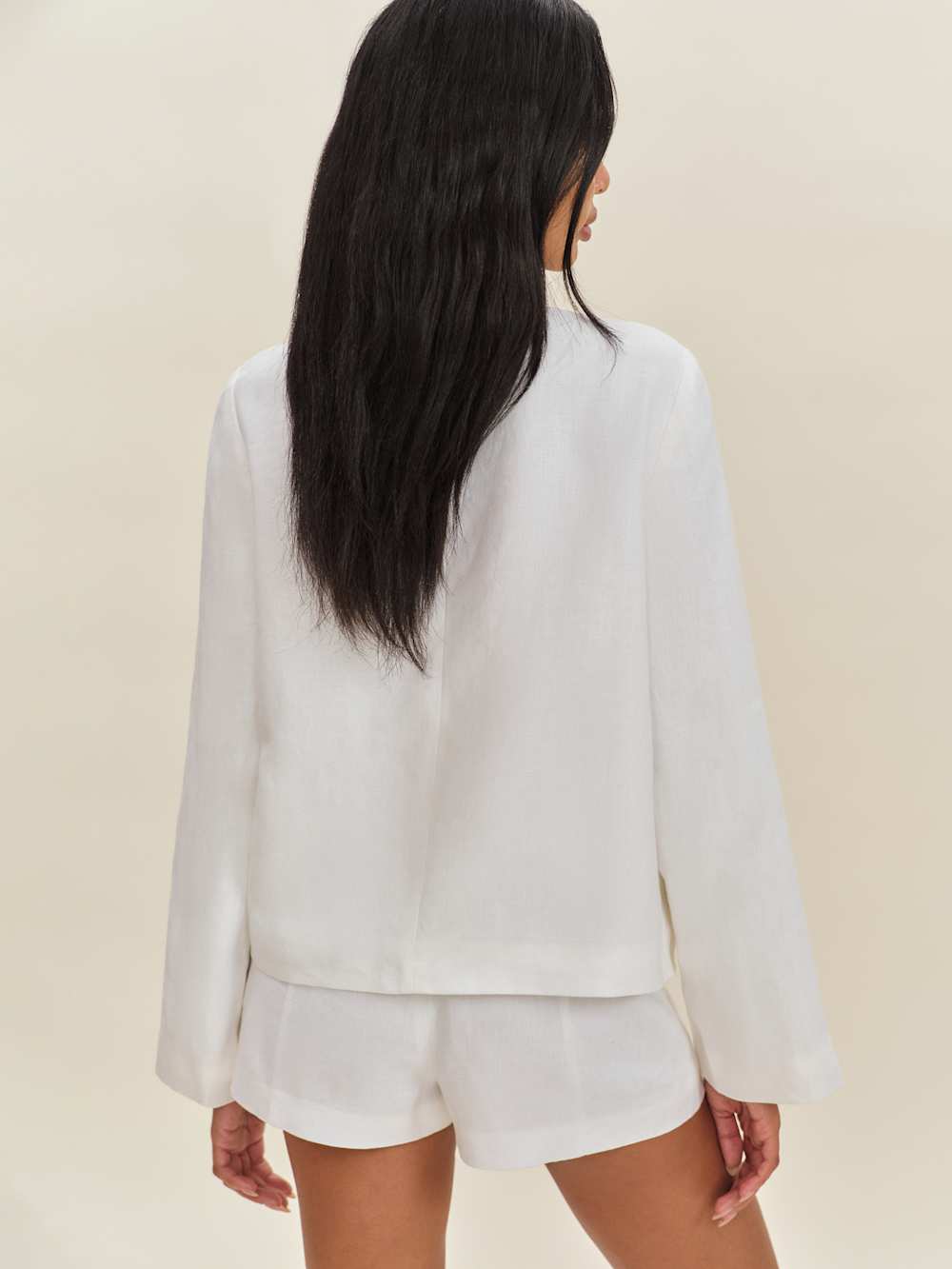 Lucia Linen Jacket - White