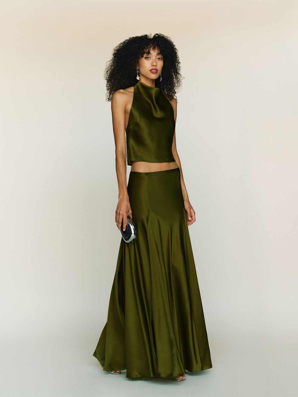 Sera Silk Two Piece - Moss Garden