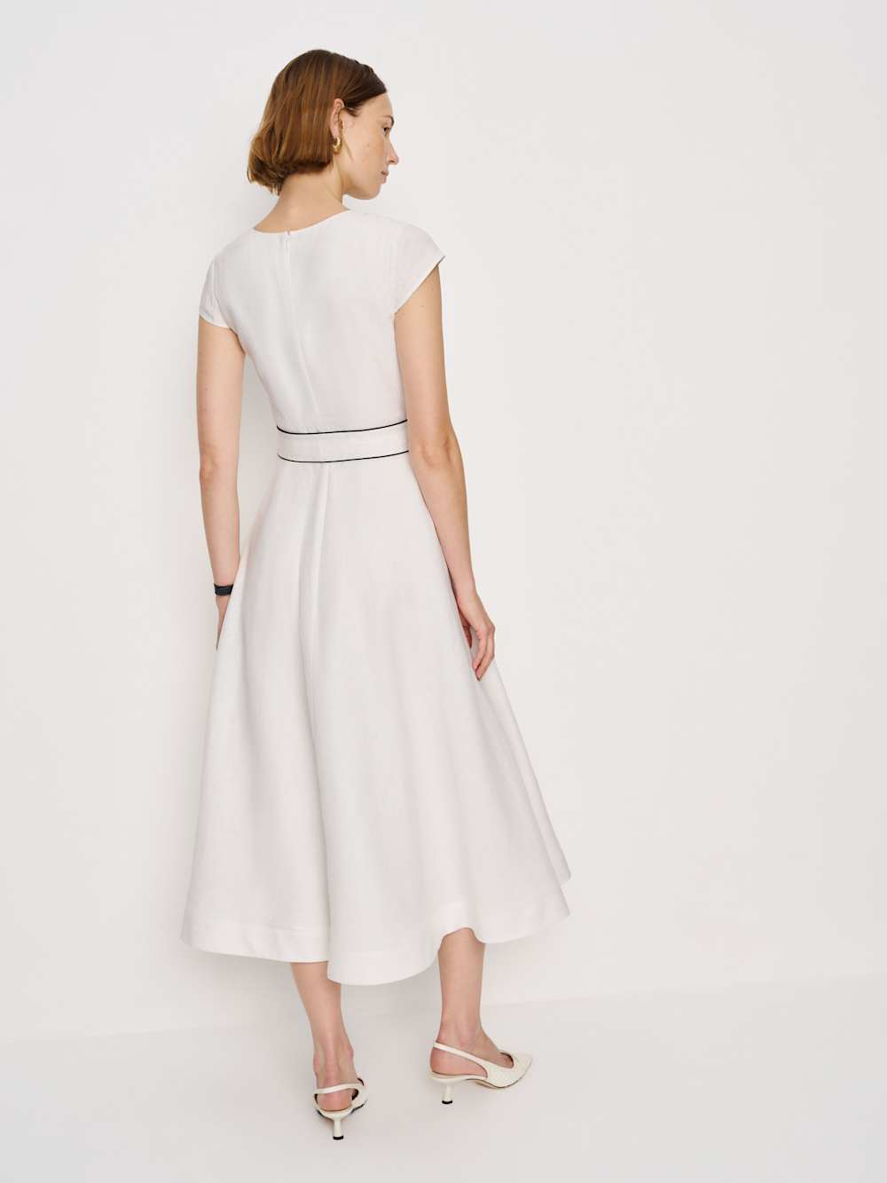 Felipe Belted Linen Dress - White