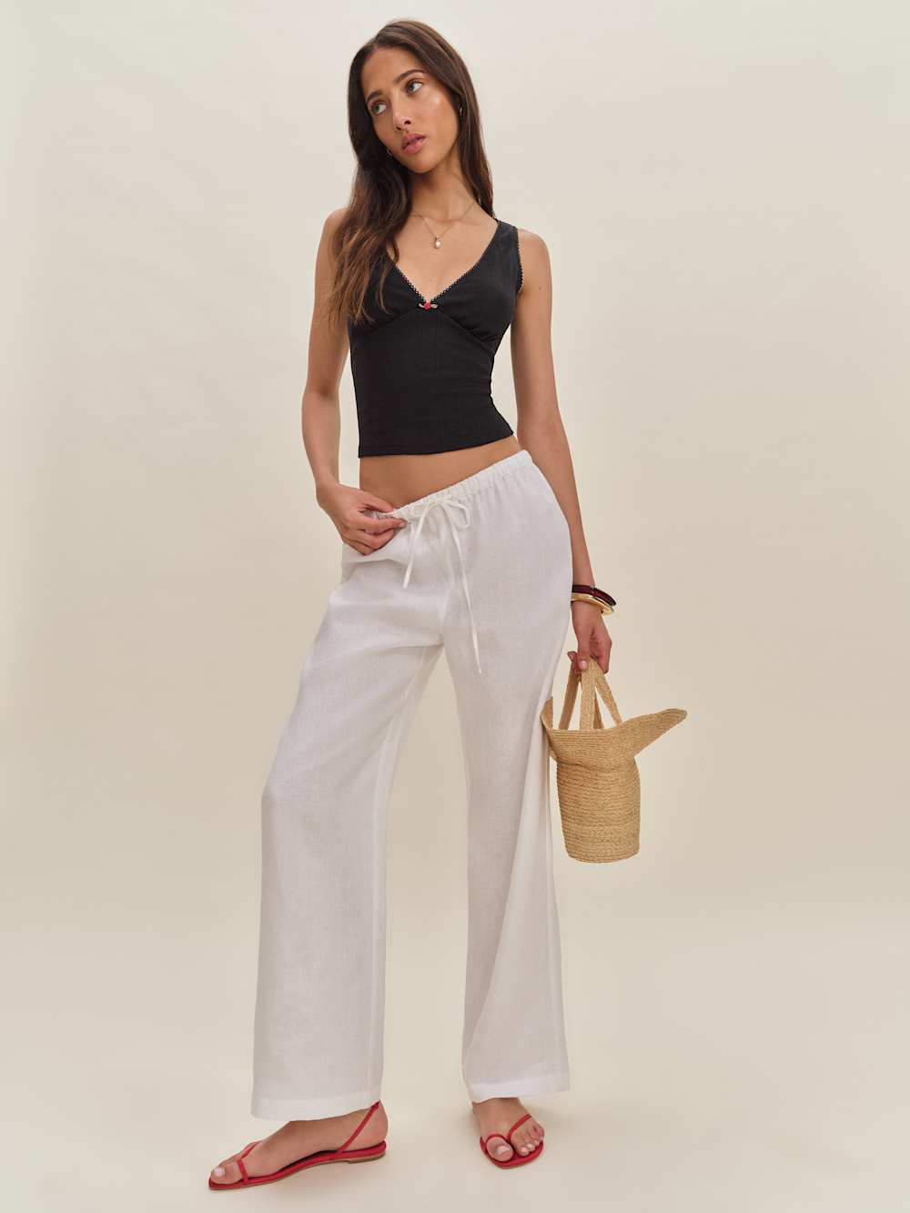 Rue Pointelle Knit Top - Black