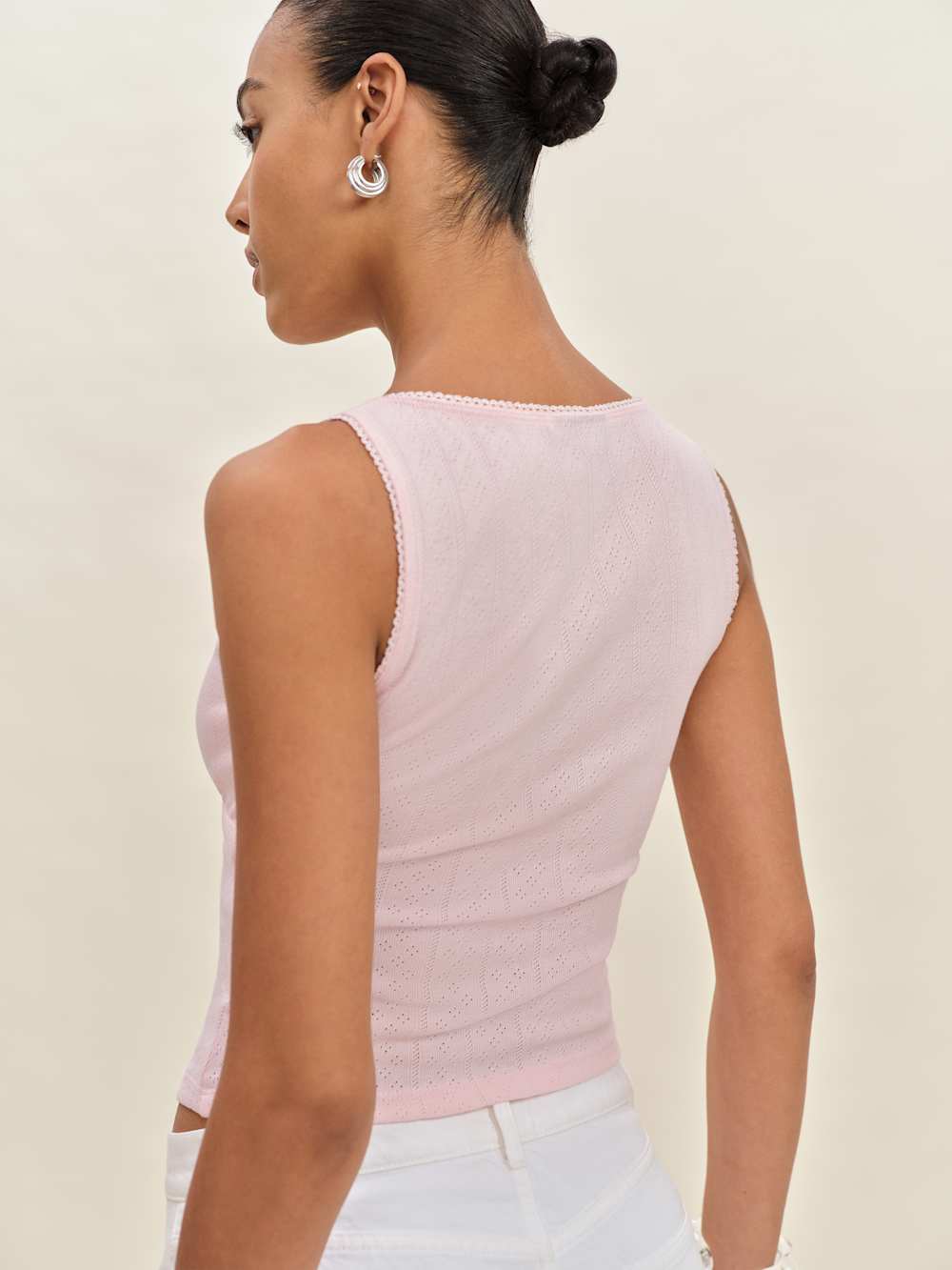 Rue Pointelle Knit Top - Cherry Blossom