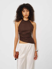 Reese Linen Top - Cafe