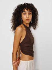 Reese Linen Top - Cafe