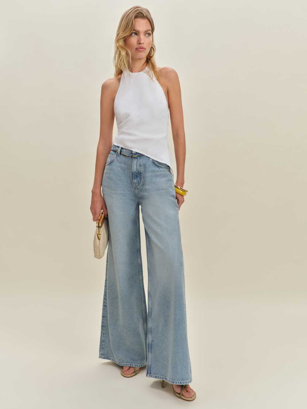 Reese Linen Top - White