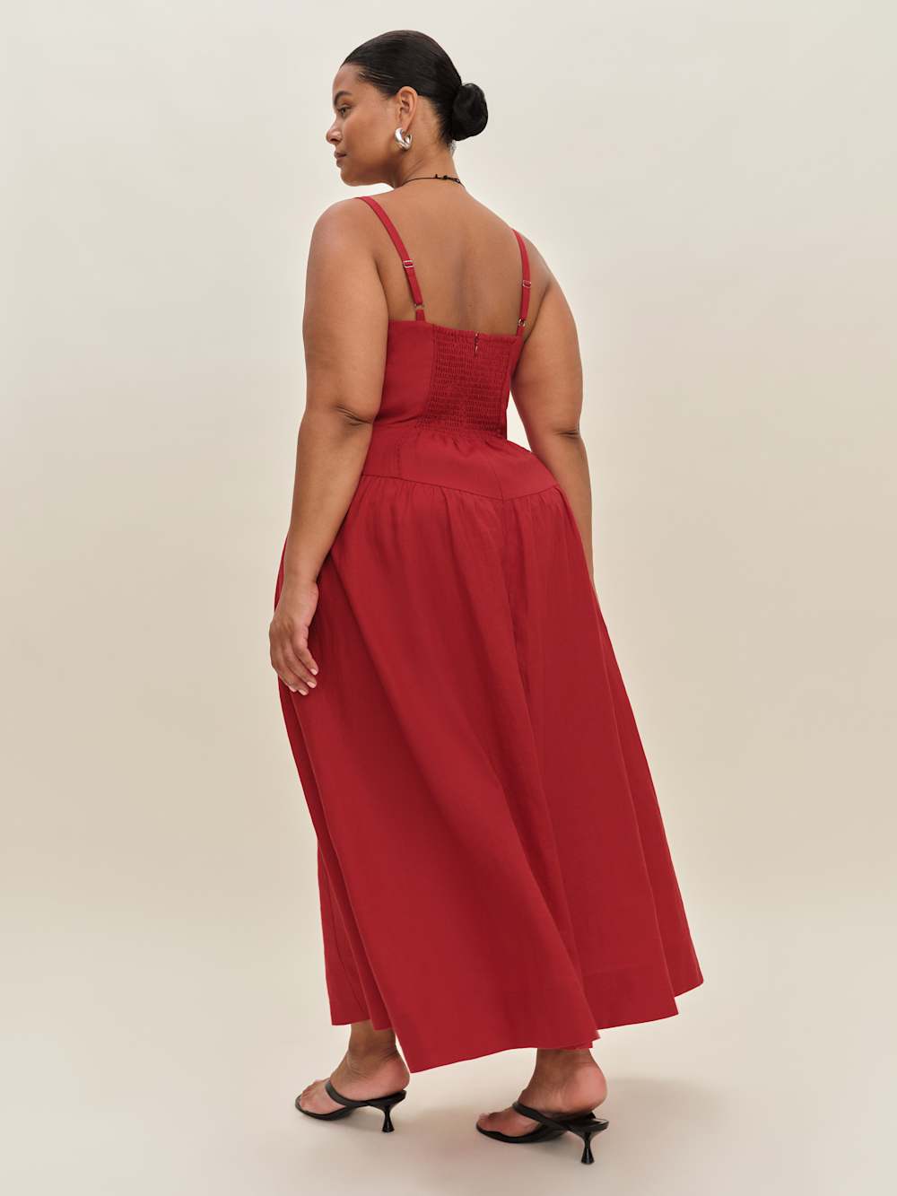 Katarin Linen Dress Es - Lipstick