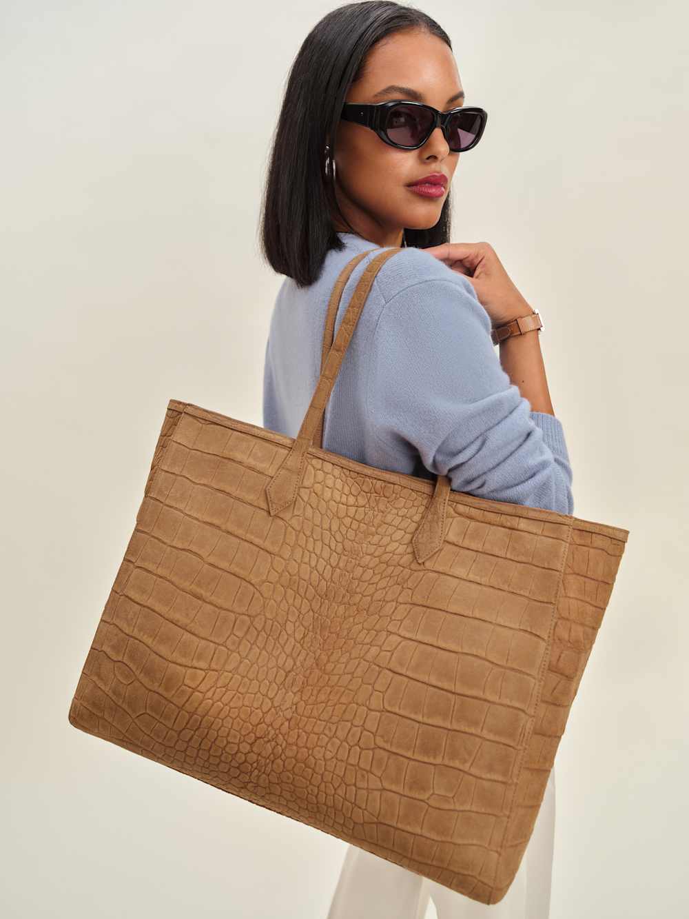 Sofia Tote - Sienna Embossed Suede