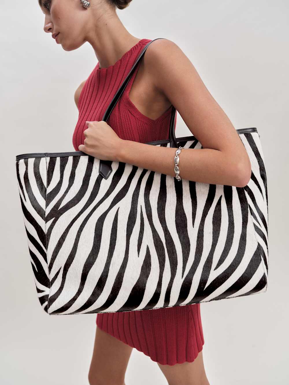 Sofia Tote - Zebra Haircalf