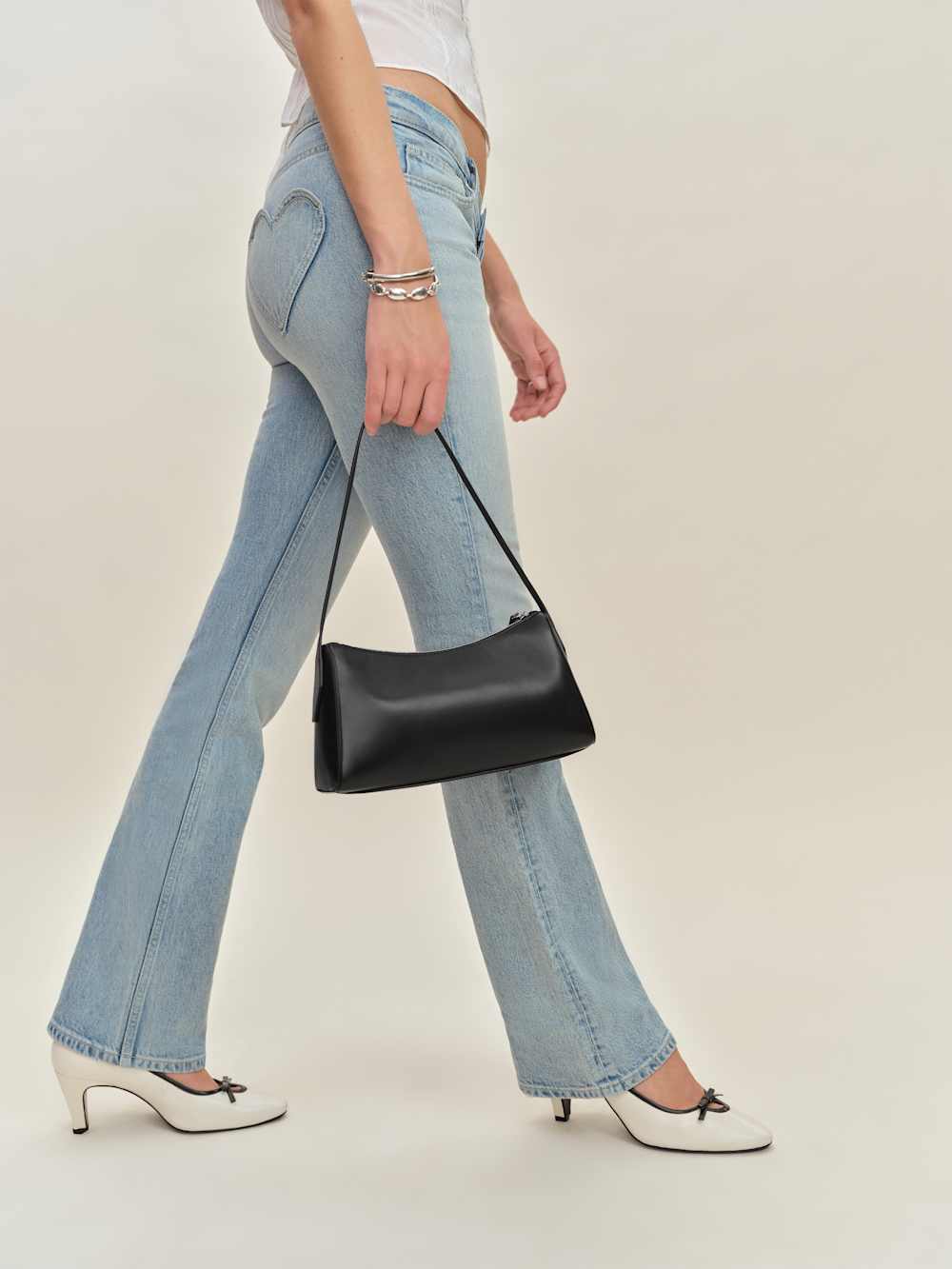 Hannah Shoulder Bag - Black Leather