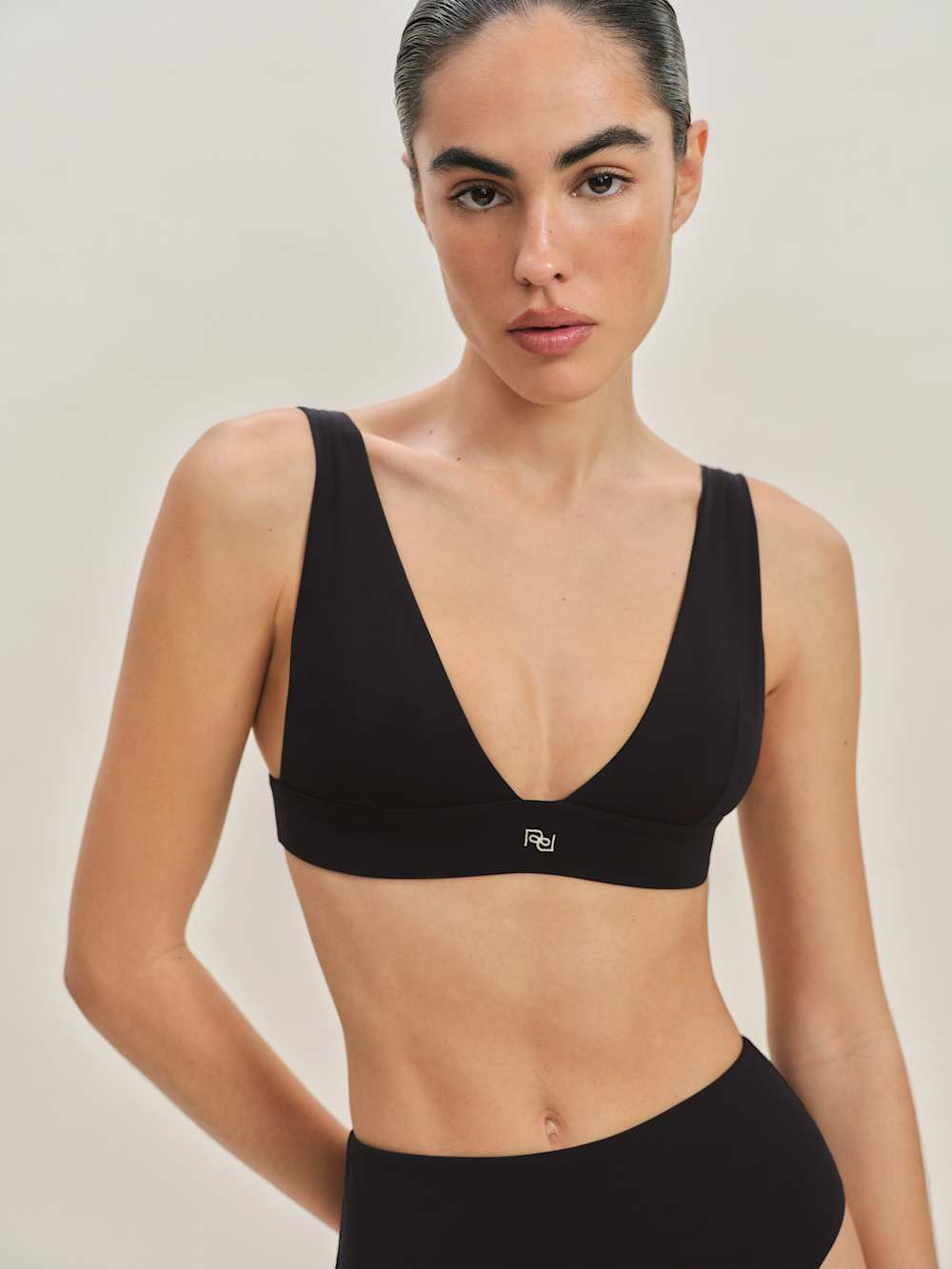 Azul Bikini Top - Black Fior
