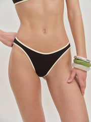 Douro Bikini Bottom - Black Fior