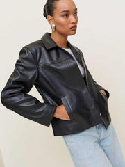 Veda Louisa Leather Jacket - Black
