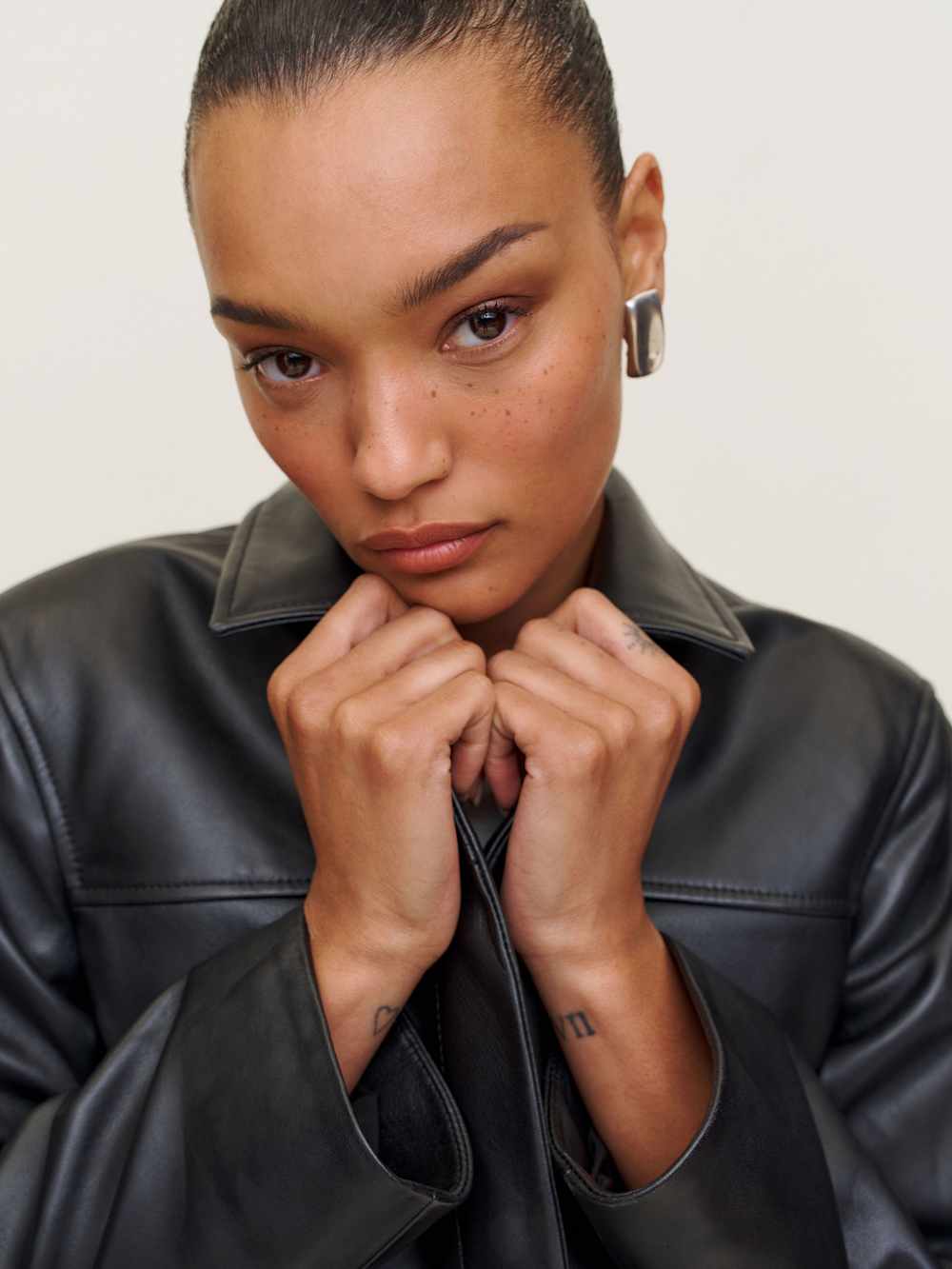 Veda Louisa Leather Jacket - Black