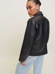 Veda Louisa Leather Jacket - Black
