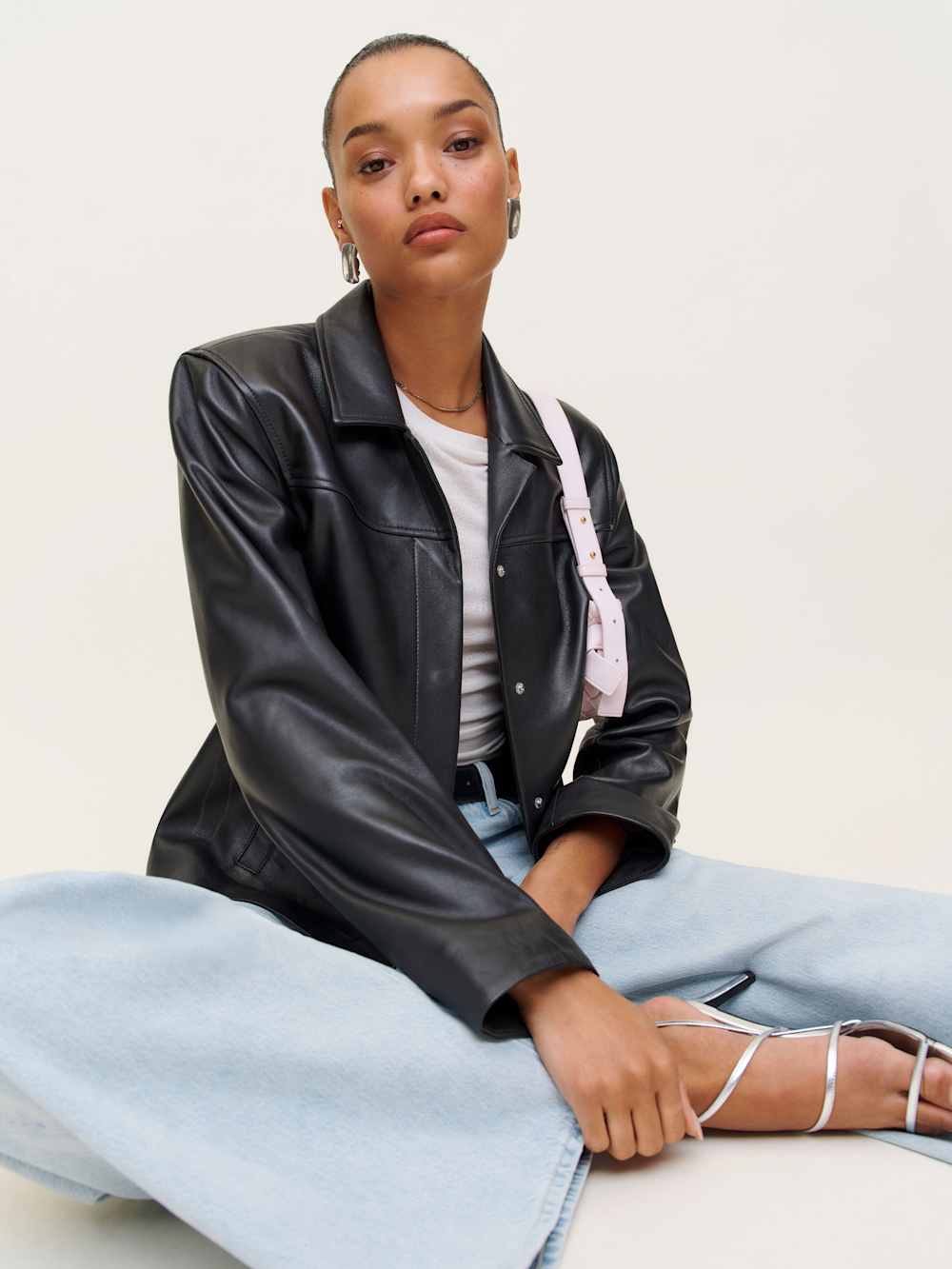 Veda Louisa Leather Jacket - Black