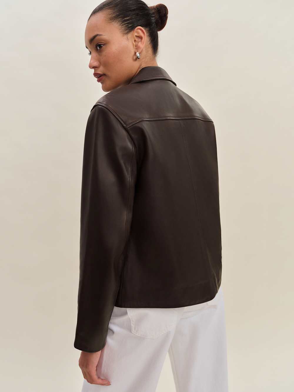 Veda Louisa Leather Jacket - Mole