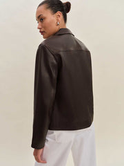 Veda Louisa Leather Jacket - Mole