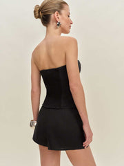 Sophie Linen Two Piece - Black