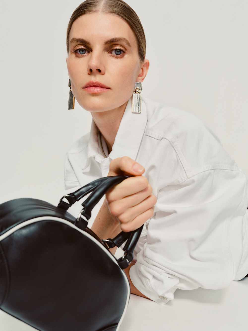 Claudia Mini Bag - Black White Leather