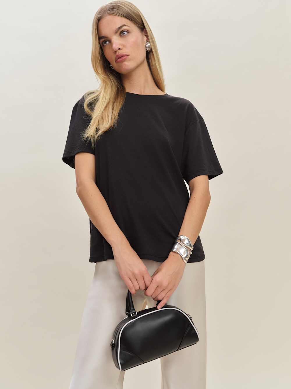 Claudia Mini Bag - Black White Leather