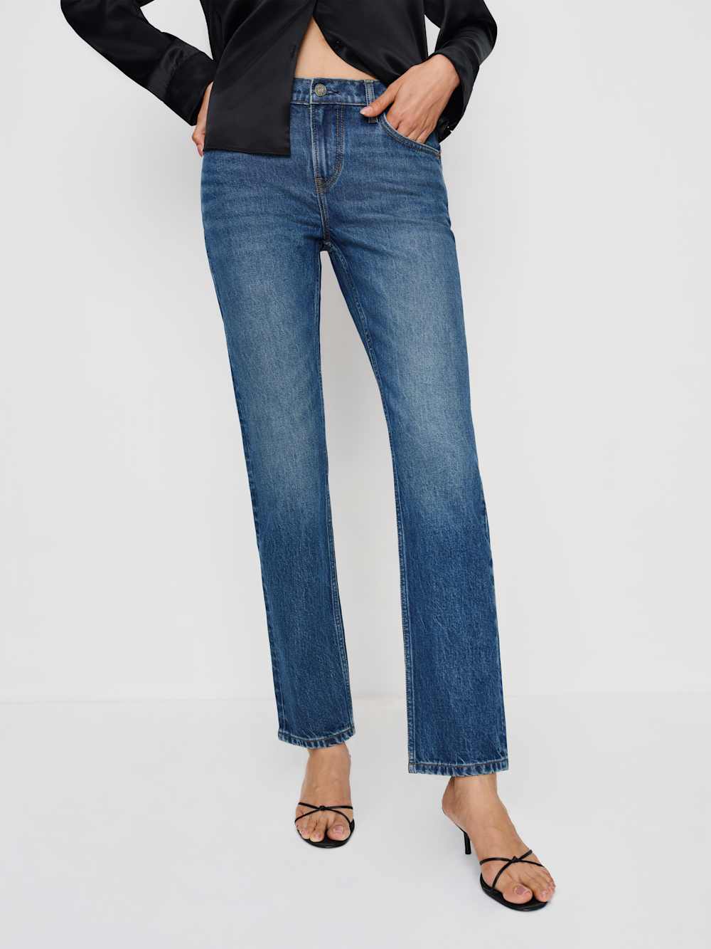 Luca Stretch Low Rise Slim Straight Cropped Jeans - Mellusine