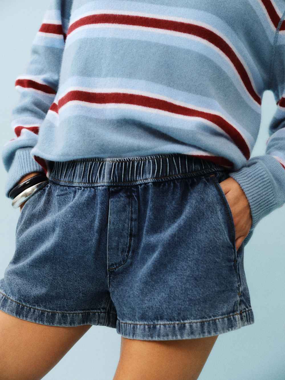 Theo Low Rise 2.5 Pull On Denim Shorts - Chrissie