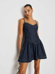Lottie Denim Mini Dress - Liffey