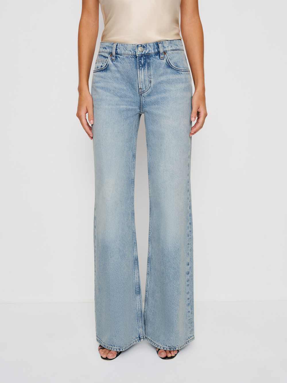 Kara Low Rise Loose Flare Jeans - Burnett