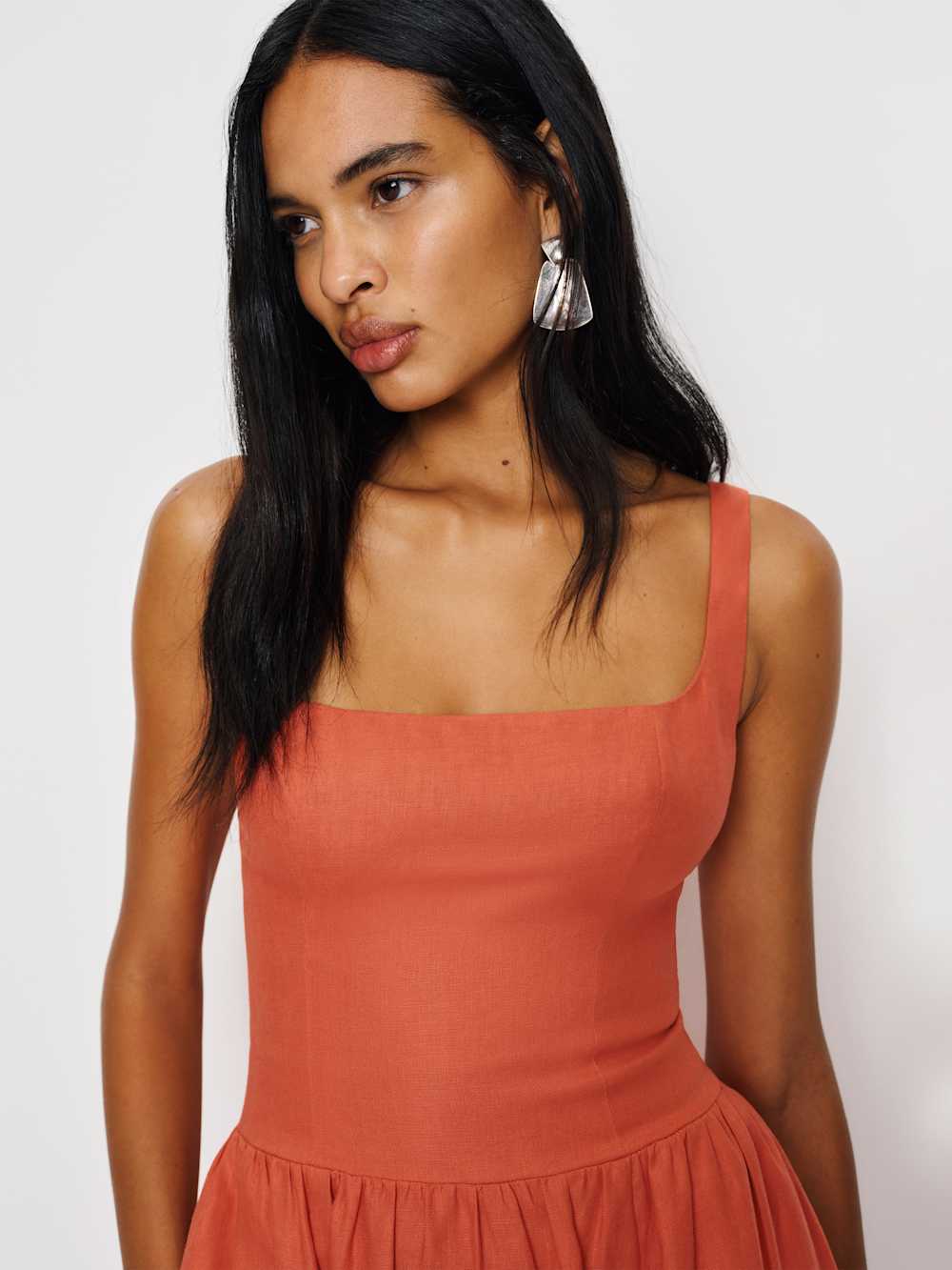Janu Linen Dress - Red Coral