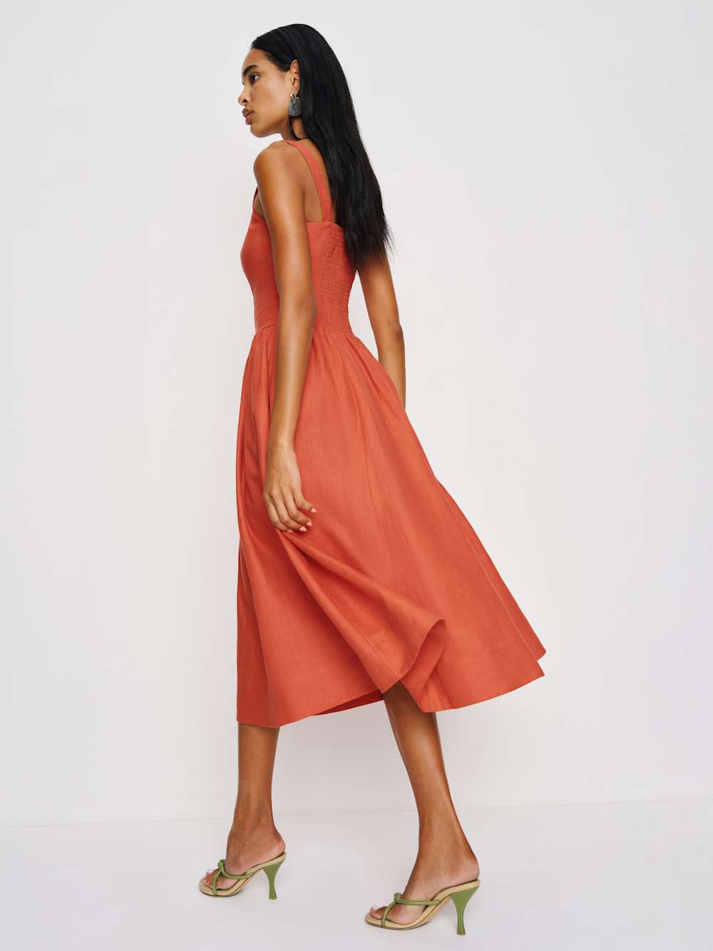 Janu Linen Dress - Red Coral