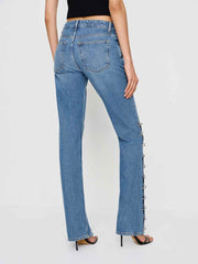 Inez Low Rise Bootcut Jeans - Leech