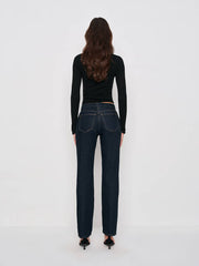 Greer Mid Rise Straight Jeans - Ondine