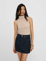 Rue High Rise Denim Mini Skirt - Ondine