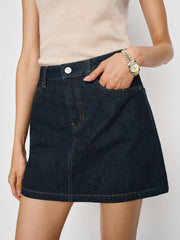 Rue High Rise Denim Mini Skirt - Ondine