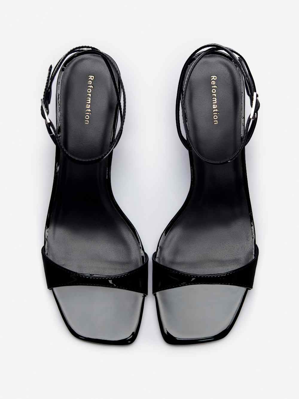 Sage Heeled Sandal - Black Patent