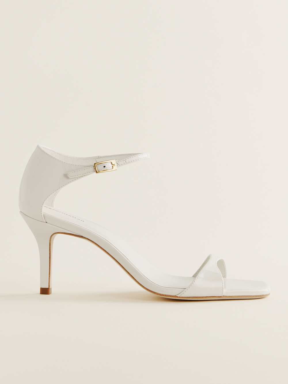 Gwen Heeled Sandal - White Patent
