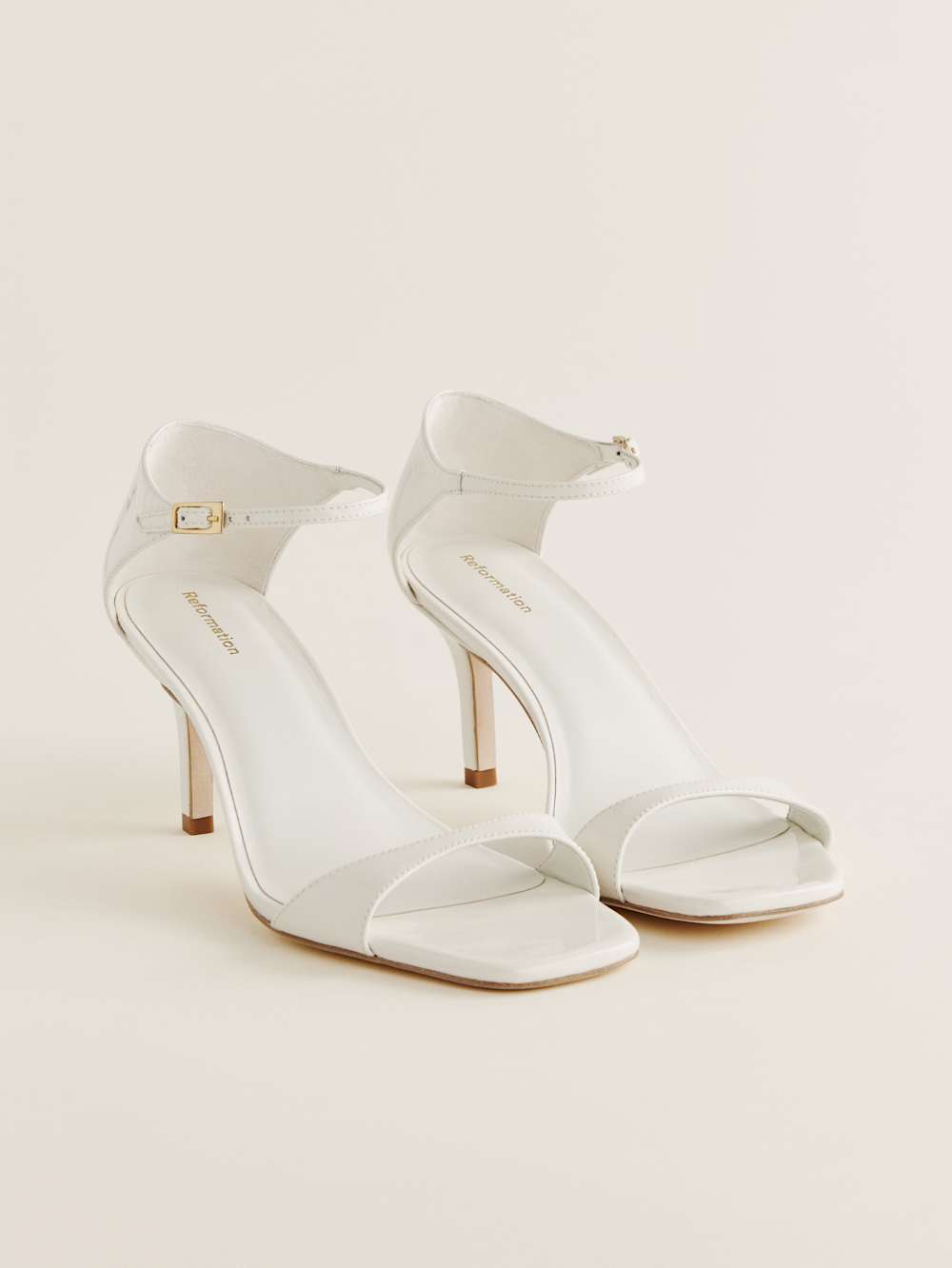 Gwen Heeled Sandal - White Patent