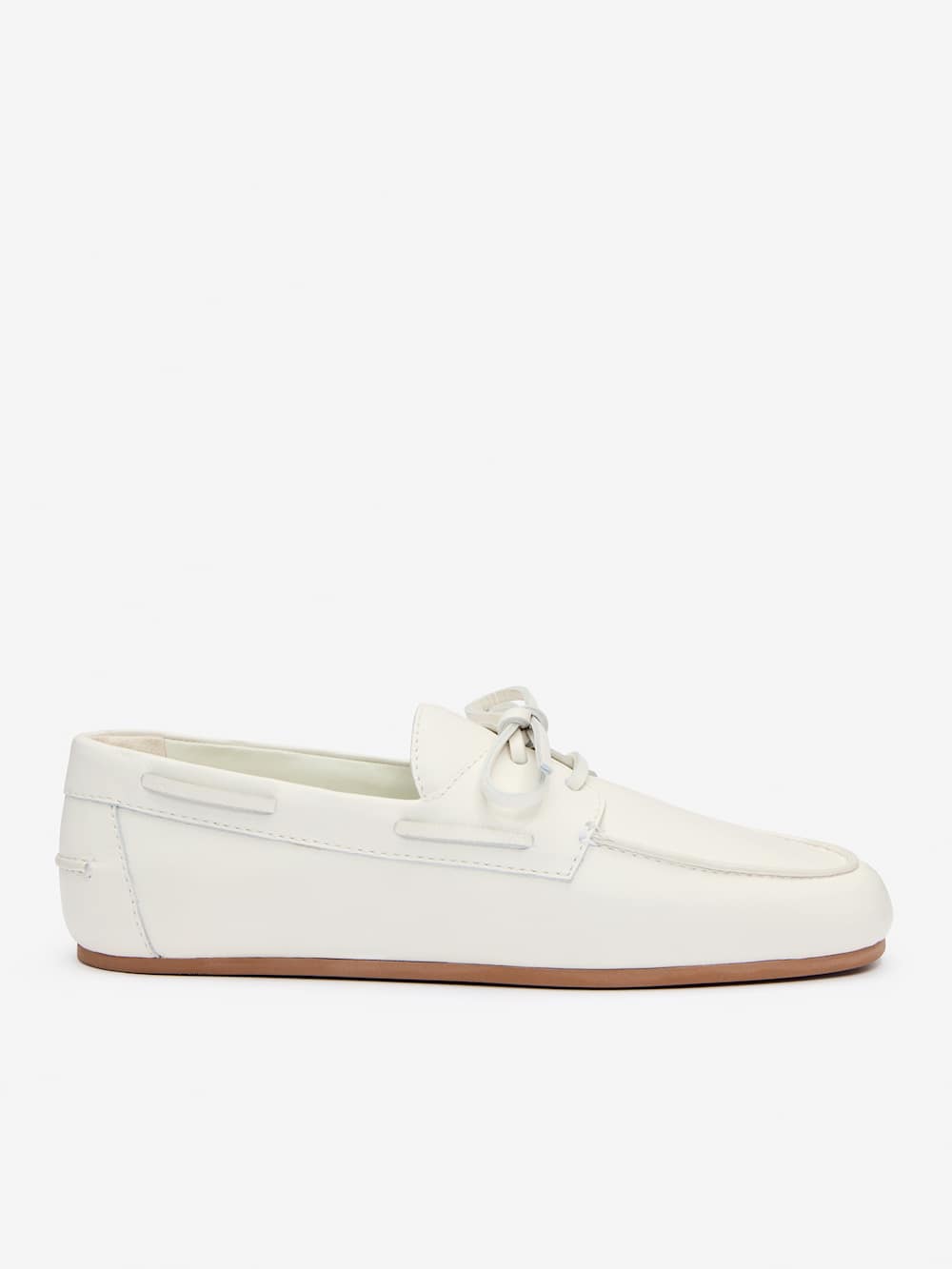 Fia Boat Loafer - White Leather