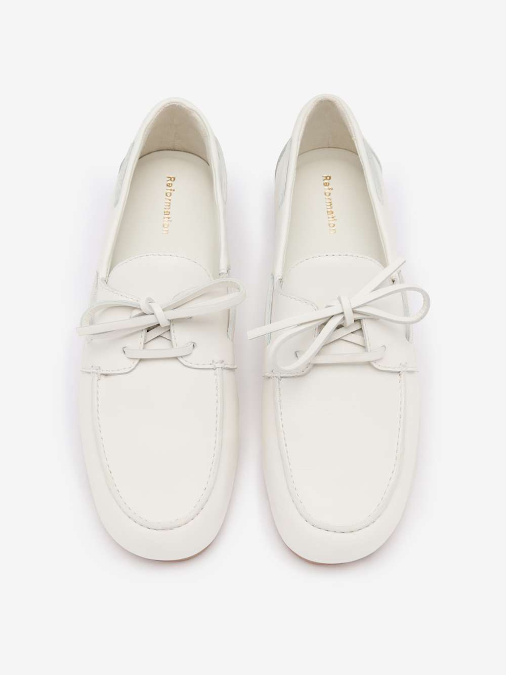 Fia Boat Loafer - White Leather