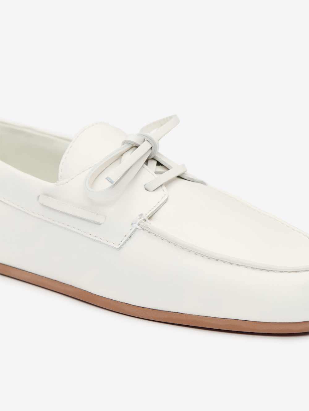 Fia Boat Loafer - White Leather