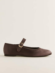Tilly Ballet Flat - Chocolate Satin