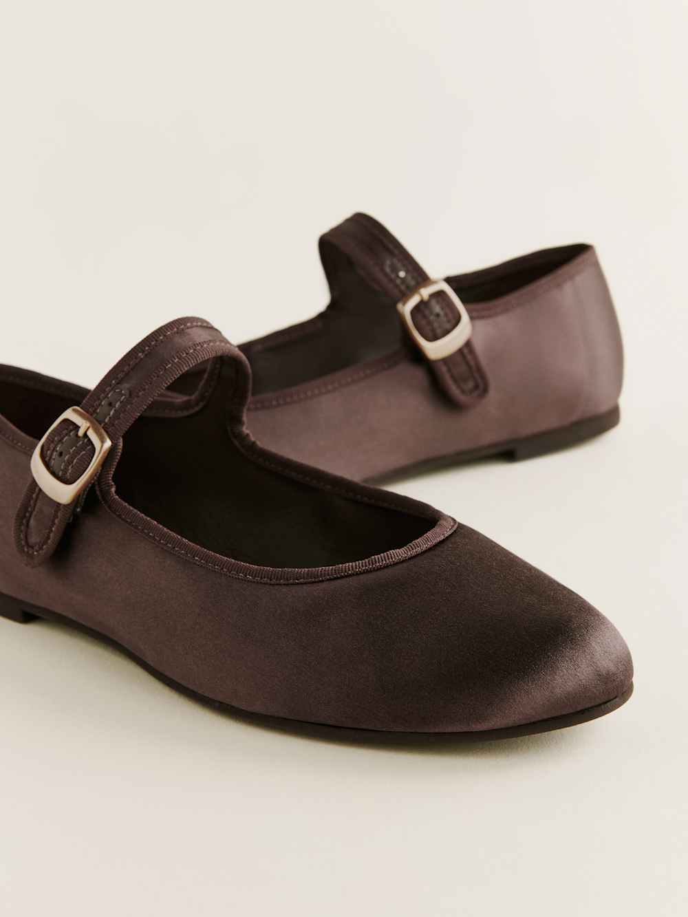 Tilly Ballet Flat - Chocolate Satin