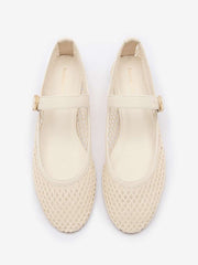 Tilly Ballet Flat - Ivory Crochet