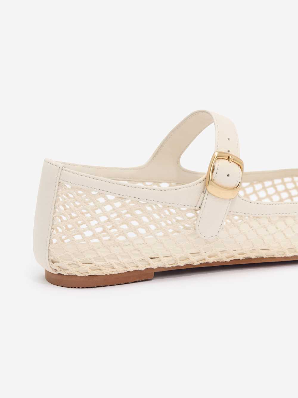 Tilly Ballet Flat - Ivory Crochet