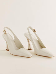 Nour Heeled Slingback - Almond Patent